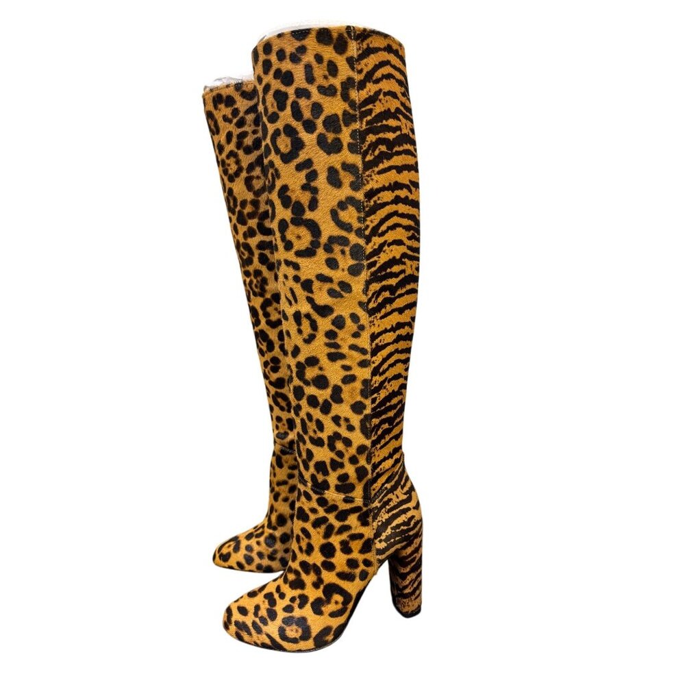 Antonio Melani Animal Print Knee-High Boots Size 5 New With Box
